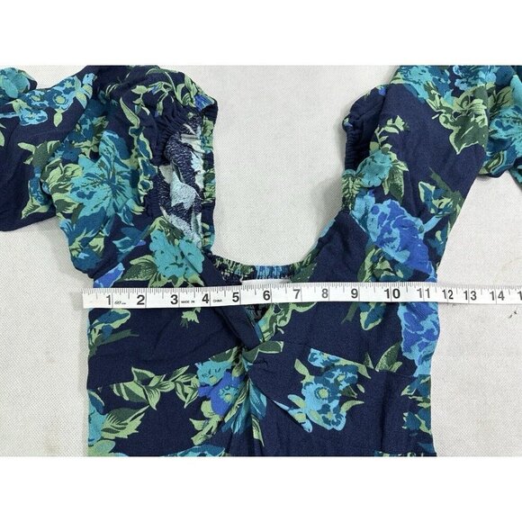 Faithfull The Brand Amias Smocked Mini Dress Women’s 4 Navy Escala Floral READ - Picture 10 of 10